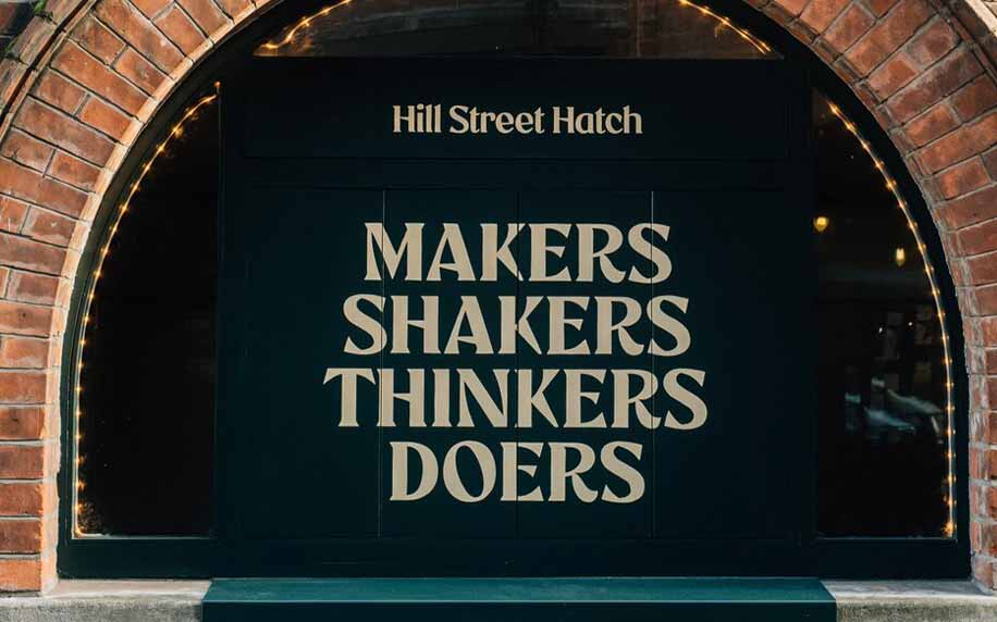 the hill street hatch with their logo makers, shakers, thinkers, doers
