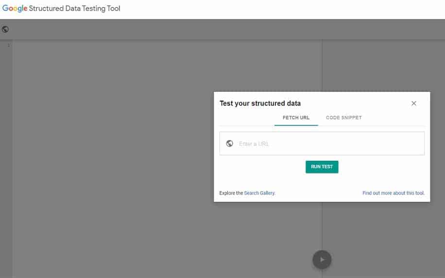 homepage for Google’s Structured Data Testing Tool.