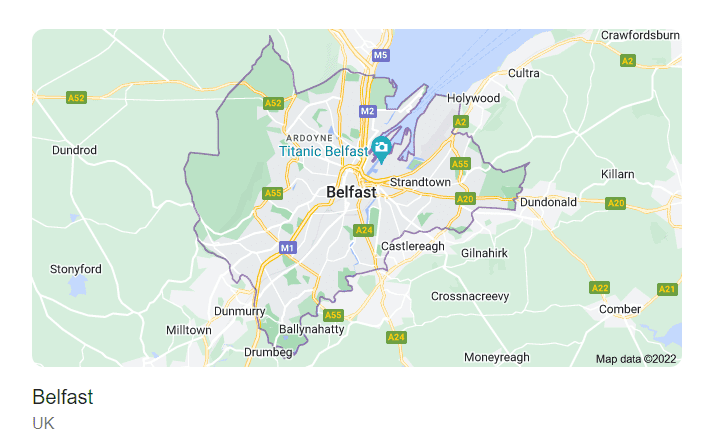 SEO agency Belfast - Belfast Map