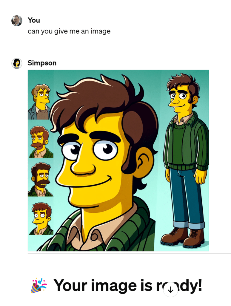 Cartoon me / Simpson me Chat GPT