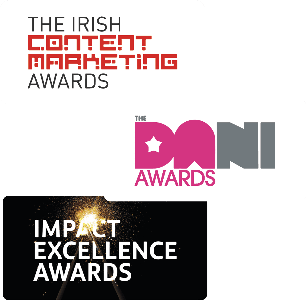 The Irish Content Marketing Awards, The DANI Awards and Impact Excellence Awards Logos